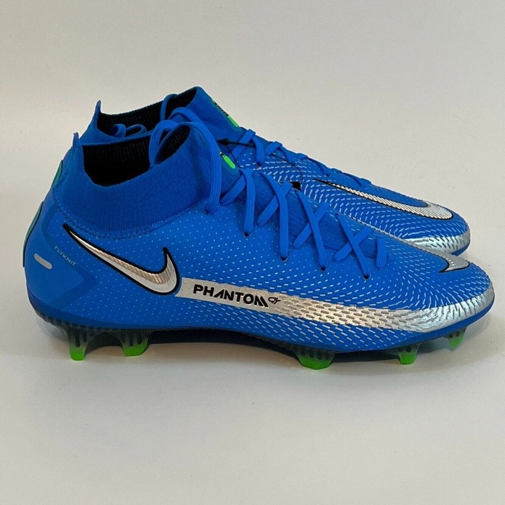 Nike Men's Phantom GT Elite DF FG CW6589-401 Blue Lace Up Soccer Cleats Size 7 6